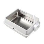 STAINLESS STEEL CAT LITTER TRAY WITH RIM AND SCOOP (GREY) (49x39x16cm) AIC0BL005