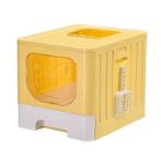 SQUARE SHAPE CAT FACE LITTER BOX WITH SCOOP (YELLOW) (49x39x38cm) AIC0BL016