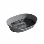 STAINLESS STEEL PET POTTY BASIN (GREY) (SMALL) (57x37.6x14cm) AIC0TL009S