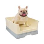 PET POTTY PAN WITH PULL OUT TRAY (BEIGE/ BLUE) (54.5x44x22.5cm) AIC0TL011