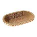 CAT FACE CORRUGATED CARDBOARD CAT SCRATCHING BOARD - OVAL (58x40x8cm) AIC0CST030B