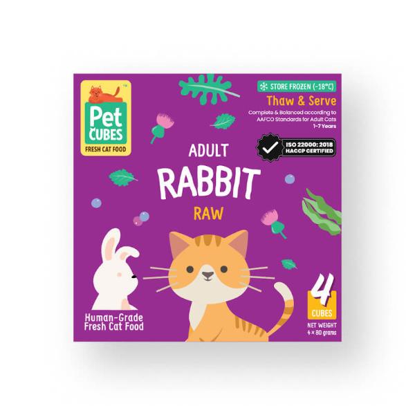 Pet Cubes Raw Cat Food Rabbit 320g | Cat Frozen Food | Pet Lovers Centre
